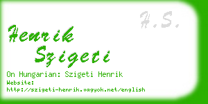 henrik szigeti business card